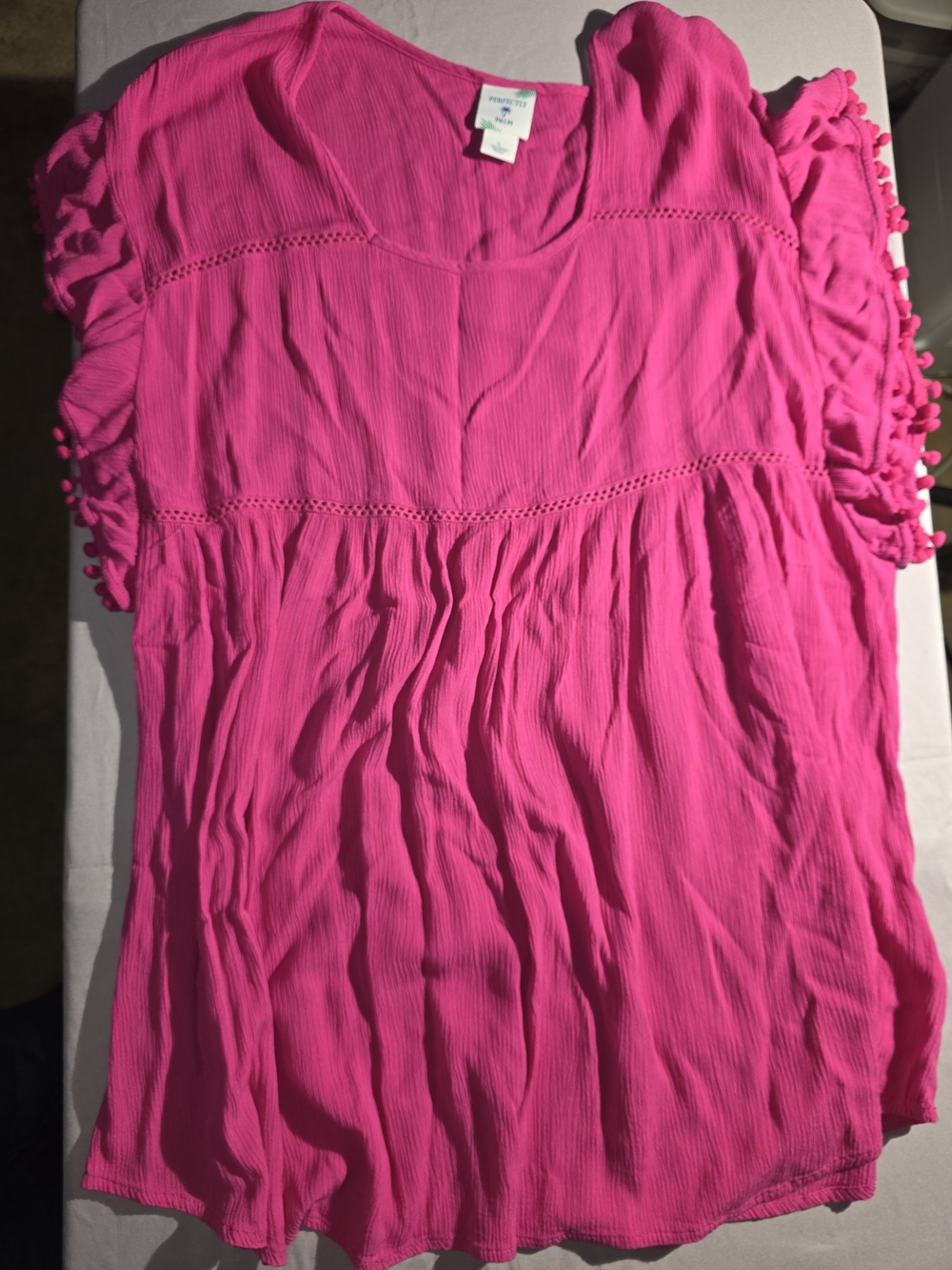 Women's Bright Pink Lightweight Caftan Swim Coverup - Oversized